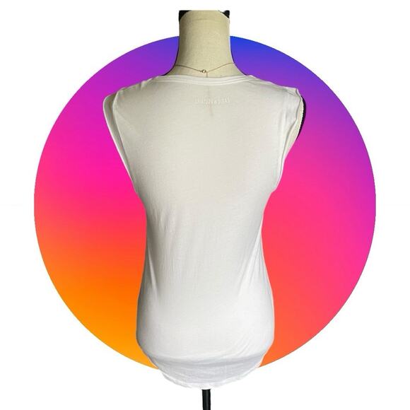 Zadig & Voltaire Brooklyn Strass White Skull Cotton Tshirt Sleeveless Top XS 0 2 - Picture 15 of 15